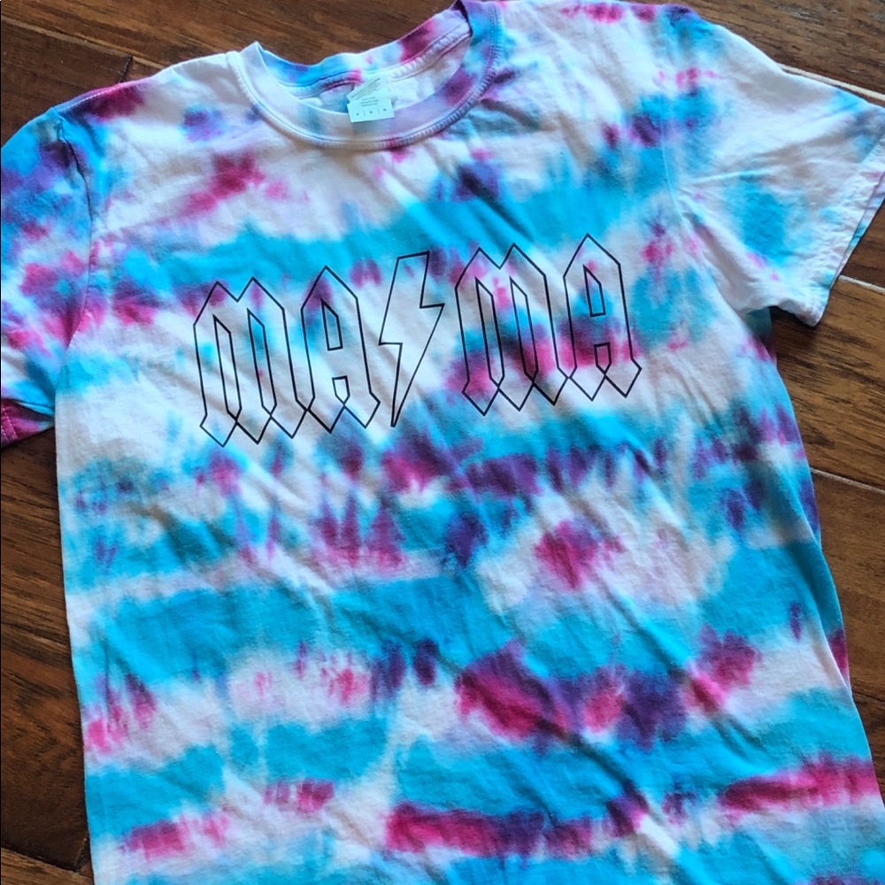 “Mama” Ac Dc Inspired Tie Dye Shirt - Gem